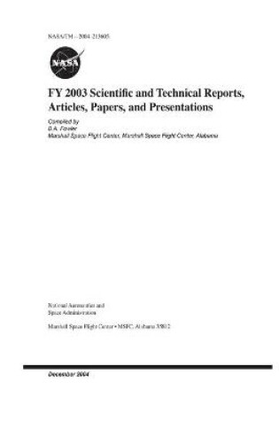 Cover of FY 2003 Scientific and Technical Reports, Articles, Papers, and Presentations