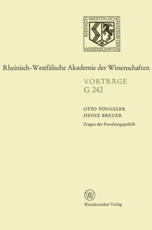 Cover of Fragen Der Forschungspolitik