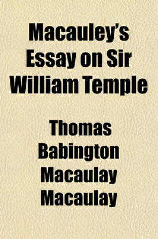 Cover of MacAuley's Essay on Sir William Temple