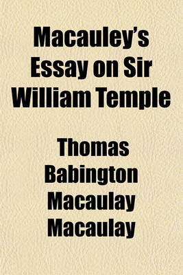 Book cover for MacAuley's Essay on Sir William Temple