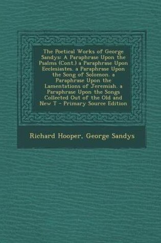 Cover of The Poetical Works of George Sandys