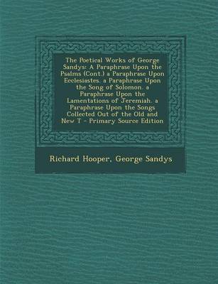 Book cover for The Poetical Works of George Sandys