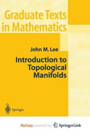 Cover of Introduction to Topological Manifolds