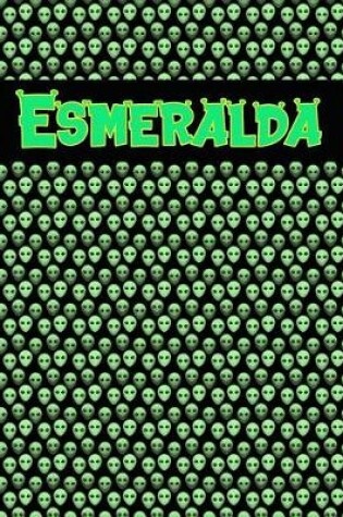 Cover of 120 Page Handwriting Practice Book with Green Alien Cover Esmeralda