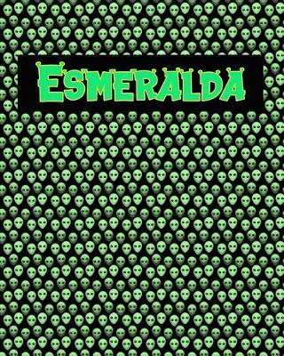 Book cover for 120 Page Handwriting Practice Book with Green Alien Cover Esmeralda