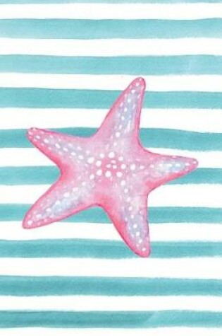 Cover of Pink Starfish Watercolor Stripe Journal, Dot Grid