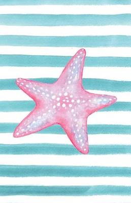 Book cover for Pink Starfish Watercolor Stripe Journal, Dot Grid