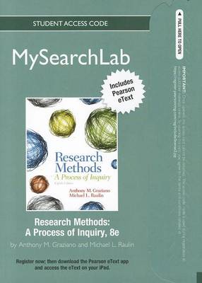 Book cover for Mylab Search with Pearson Etext -- Standalone Access Card -- For Research Methods