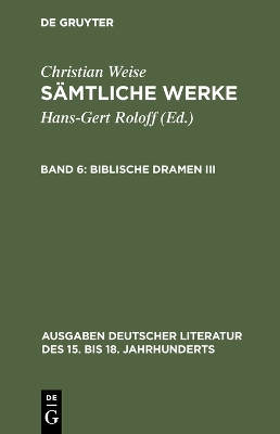 Book cover for Samtliche Werke, Band 6, Biblische Dramen III