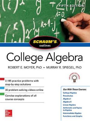 Book cover for Schaum's Outline of College Algebra, Fifth Edition