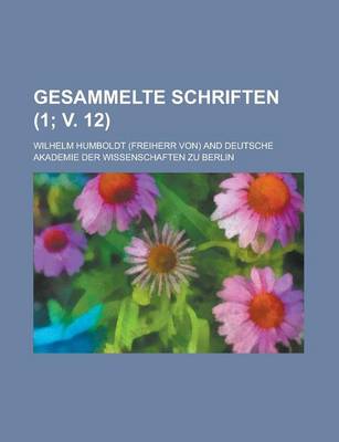 Book cover for Gesammelte Schriften (1; V. 12)