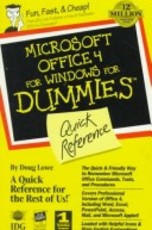 Cover of Microsoft Office 4 for Windows for Dummies Quick Reference