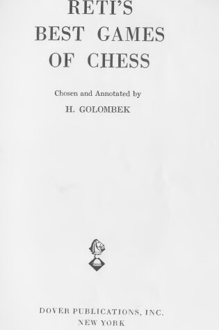 Cover of Reti's Best Games of Chess