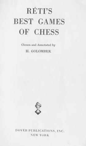 Book cover for Reti's Best Games of Chess