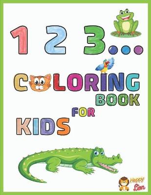 Book cover for 123 coloring book for kids