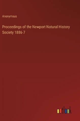 Cover of Proceedings of the Newport Natural History Society 1886-7