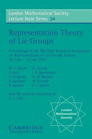 Cover of Representation Theory of Lie Groups