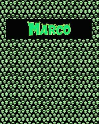 Book cover for 120 Page Handwriting Practice Book with Green Alien Cover Marco