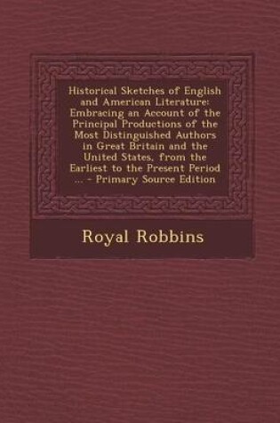 Cover of Historical Sketches of English and American Literature