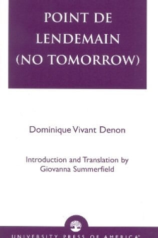 Cover of Point de lendemain (No Tomorrow)