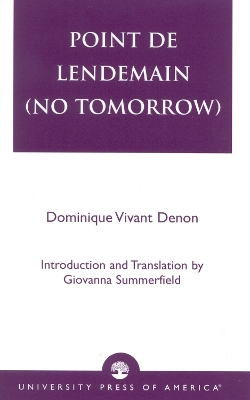 Book cover for Point de lendemain (No Tomorrow)