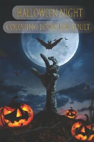 Cover of halloween night coloring book for adult