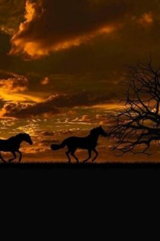 Cover of Wild Horses Running Free Across The Landscape At Dusk