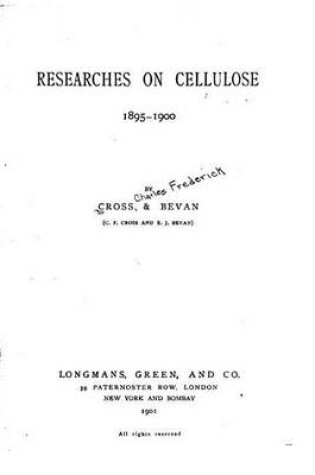 Cover of Researches on Cellulos