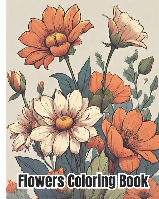 Book cover for Flowers Coloring Book