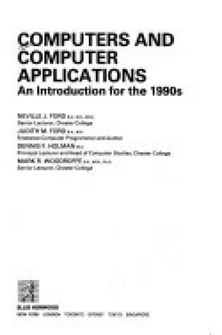 Cover of Computers and Computer Applications