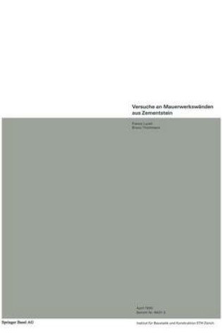 Cover of Versuche an Mauerwerkswänden aus Zementstein