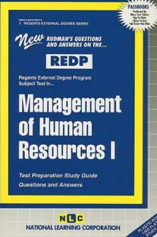 Cover of MANAGEMENT OF HUMAN RESOURCES I