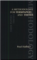 Book cover for A Methodology for Term Papers and Theses