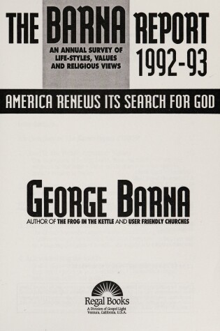 Cover of Barna Report 1992-93 Barna George