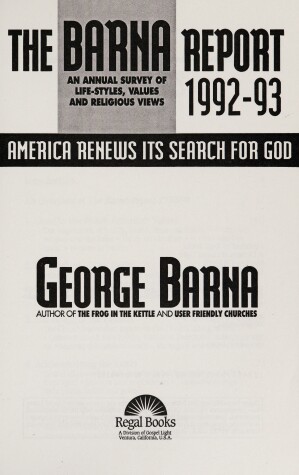 Book cover for Barna Report 1992-93 Barna George
