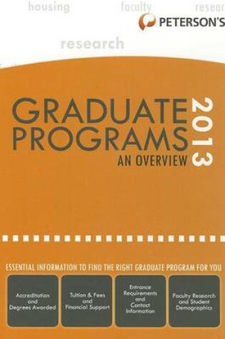 Cover of Graduate & Professional Programs: An Overview 2013
