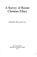 Book cover for Survey of Recent Christian Ethics