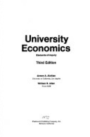 Cover of University Economics