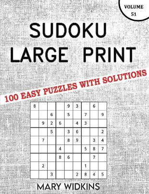 Book cover for Sudoku Large Print 100 Easy Puzzles With Solutions