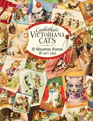 Book cover for Cynthia Hart's Victoriana Cats: 12 Wrapping Papers and Gift Tags