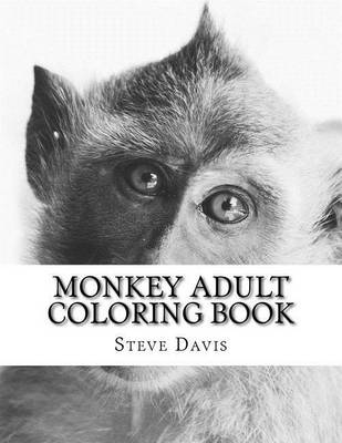 Book cover for Monkey Adult Coloring Book