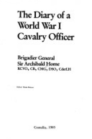 Cover of The Diary of a World War I Cavalry Officer