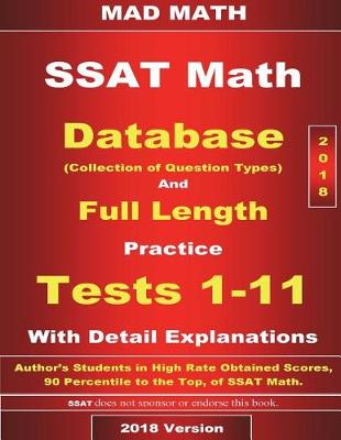 Book cover for 2018 SSAT Database and 11 Tests