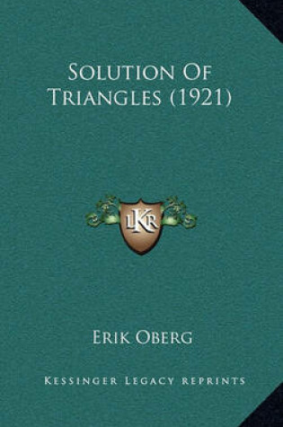 Cover of Solution of Triangles (1921)