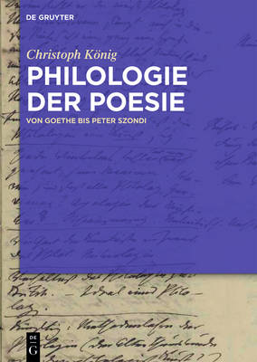 Cover of Philologie Der Poesie