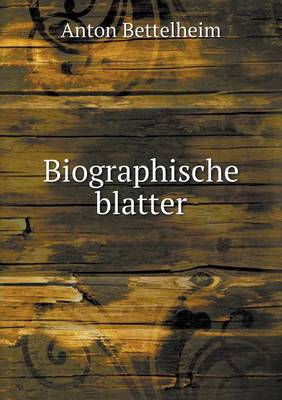 Book cover for Biographische blatter