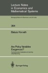 Book cover for Are Policy Variables Exogenous?