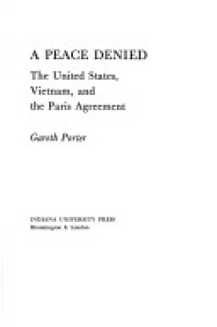 Cover of Peace Denied