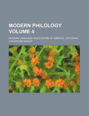 Book cover for Modern Philology Volume 4