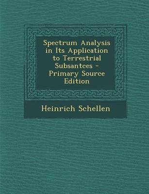 Book cover for Spectrum Analysis in Its Application to Terrestrial Subsantces